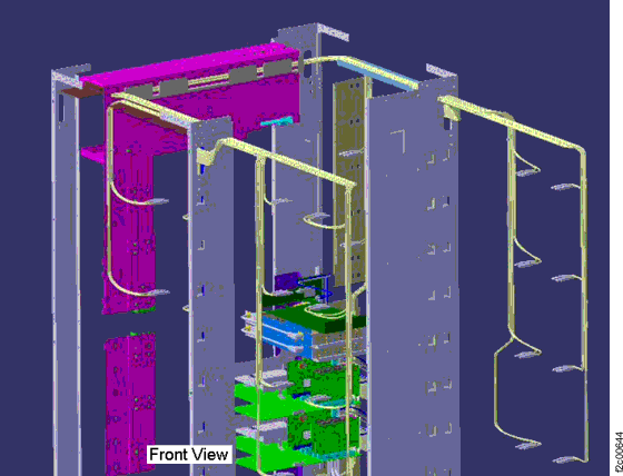 Mechanical routing of the FCIC cables (rack-to-rack)