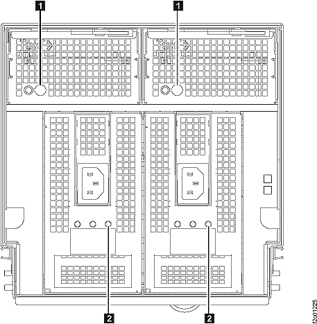 LEDs on the I/O enclosure (front)