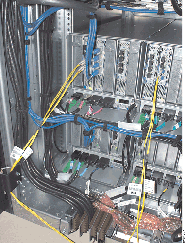 PCIe and SPCN cable routing through the Rack-1 tailgate