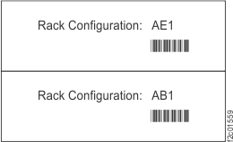 Rack-1 configuration labels (examples)
