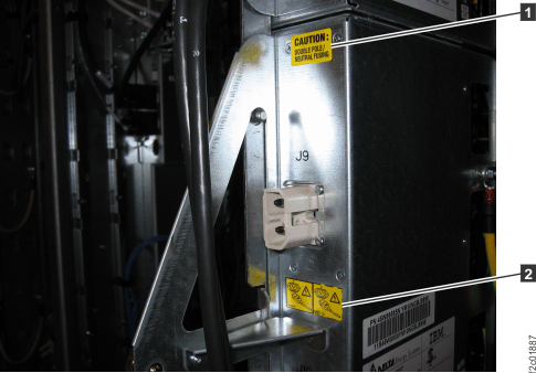 Safety labels on the PDU, side