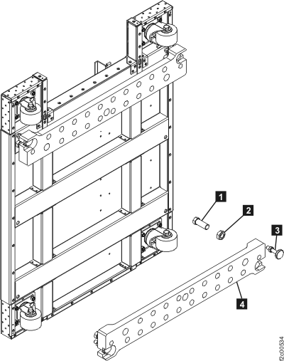 Floor tie-down parts of the seismic kit (non-raised floor)