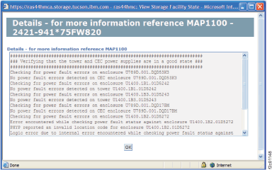 Window: Power fault status details