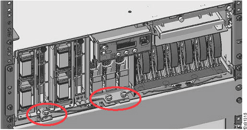 Shipping brackets - system processor card assembly and system processor voltage regulator cards (front of CEC)