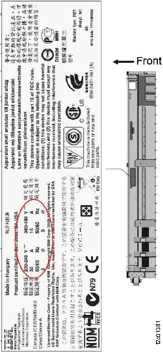 Agency label example (2421-941, 3-phase), with location