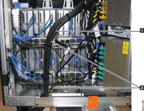 Rack-1 Mechanical routing of the PCIe and SPCN cables
