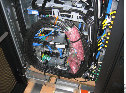PCIe and SPCN cable bundle pre-installed in Rack-1, loose end shipped in a coil
