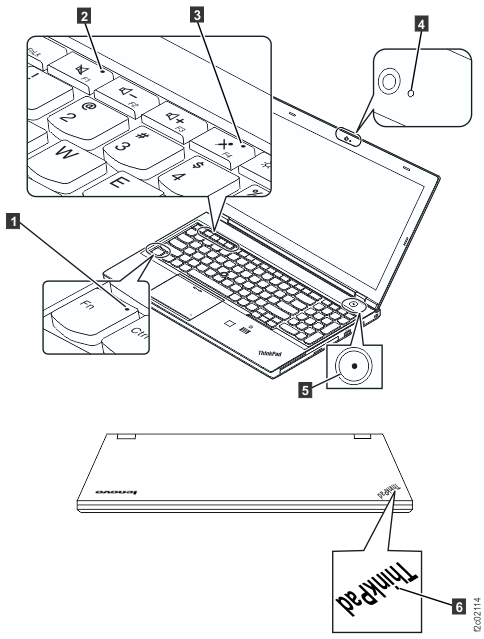 ThinkPad T540 laptop status indicators