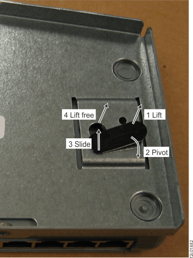 Release Ethernet switch from the sheet metal bracket