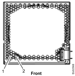 I/O enclosure (2U) fan assembly LEDs (Model 983)