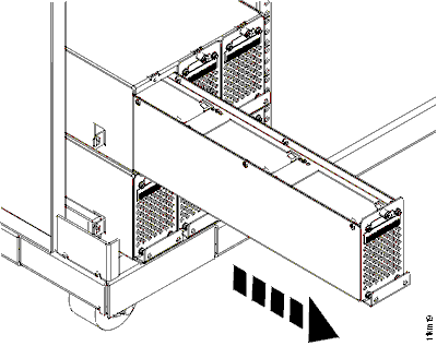 Battery module being removed from battery module set enclosure