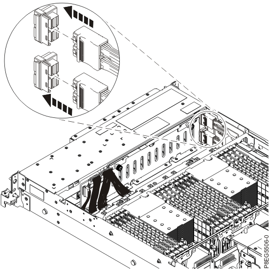 Reconnecting the front SAS cables