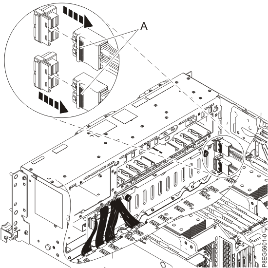 Disconnecting the front SAS cables