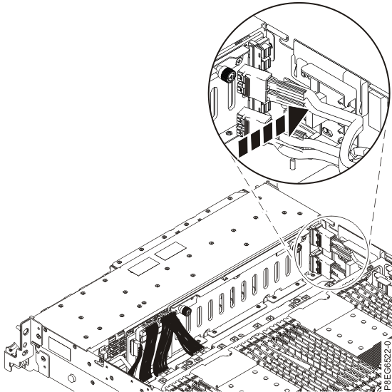 Reseating the front SAS cables