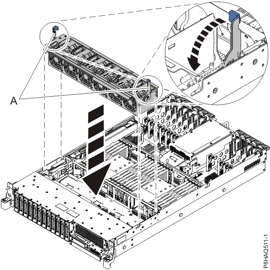 Replacing the fan cage in a rack-mounted system